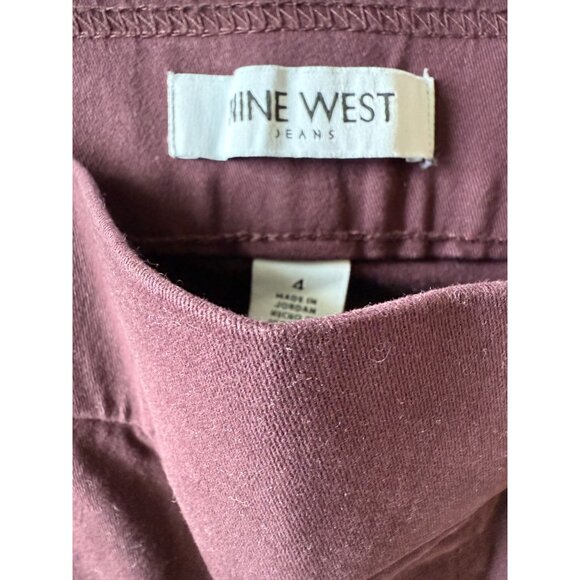 NWT Nine West Women's Heidi Pull On Pant Wine Burgundy Jeans Twill SIZE 4 - Picture 7 of 10